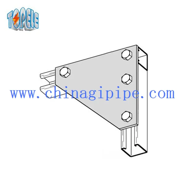 4-Loch-Eckzwickel Flache Eckplatte Verzinkt
