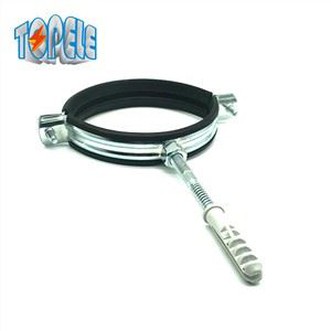 Stahlgummi-Rohrschelle mit Aufhängerschraube und Kunststoffanker